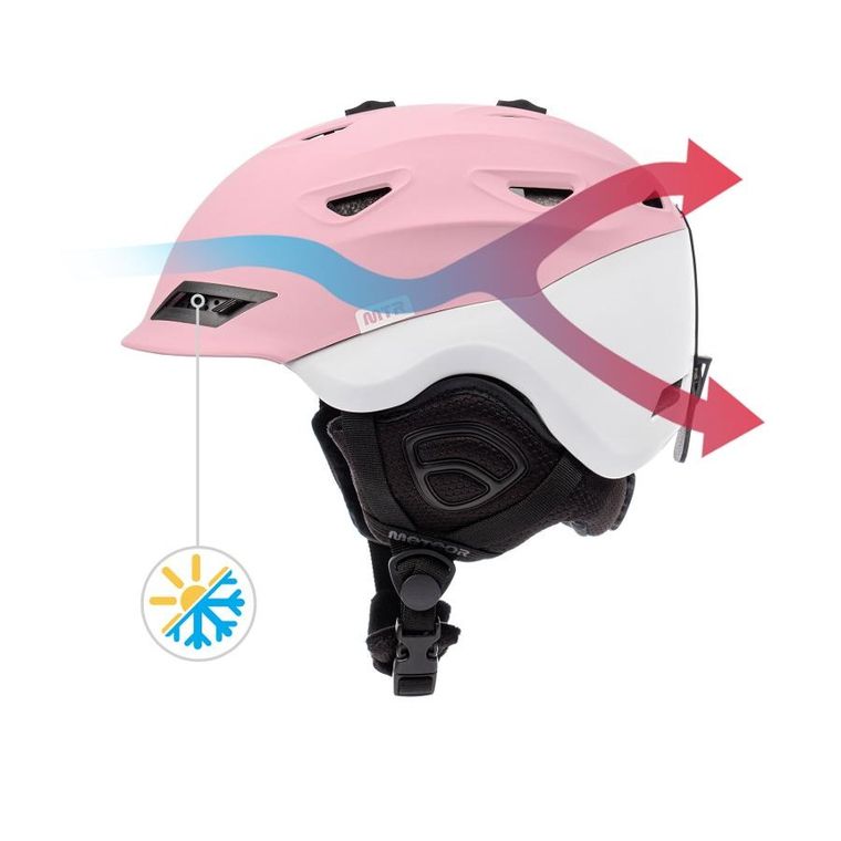 Meteor, Montara, kask narciarski, biało-różowy, rozmiar 58-61 cm