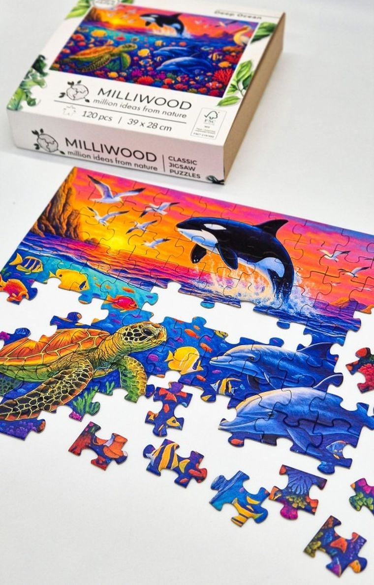 Milliwood, Głębia Oceanu, puzzle drewniane, 120 elementów
