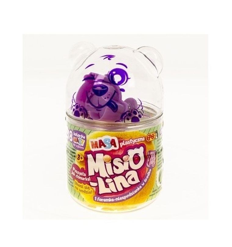 Misiolilna, masa plastyczna, pomarańczowa, 60g + 1 foremka