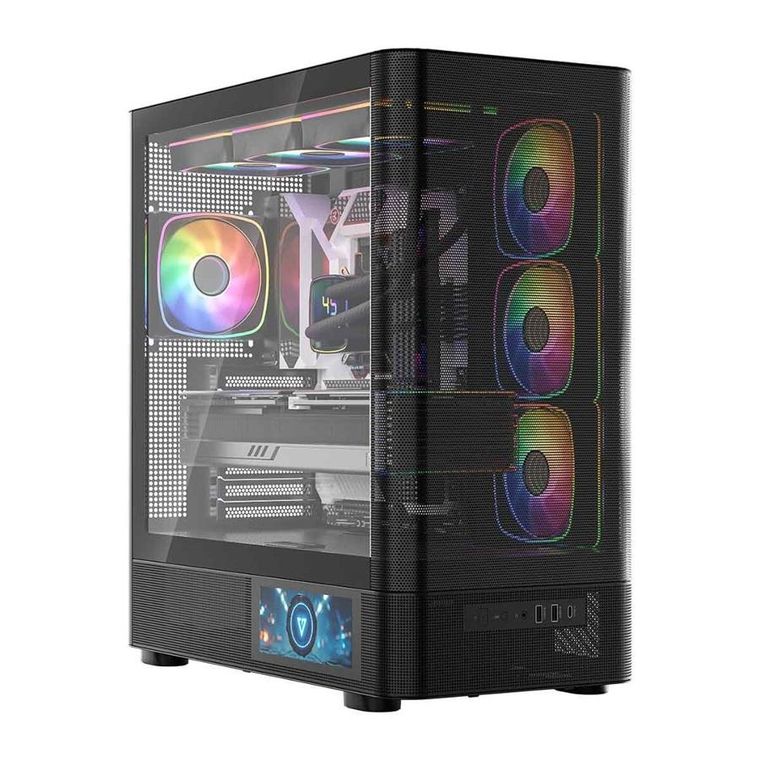 Modecom, Volcano, obudowa komputerowa, AQ400 ARGB MIDI, czarna