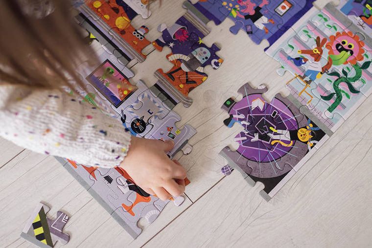 Mudpuppy, Dom na Marsie, puzzle konturowe, 100 elementów