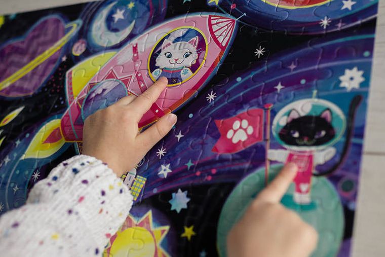 Mudpuppy, Kosmiczne marzenia, puzzle świecące w ciemności, 100 elementów