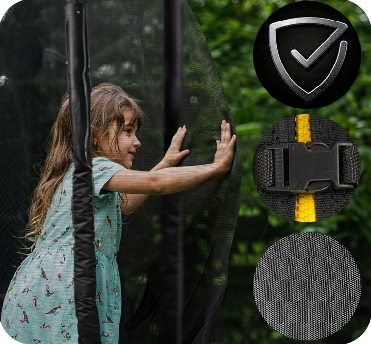 Neo-Sport, trampolina ogrodowa z siatką wewnętrzną i drabinką, 10ft/312 cm