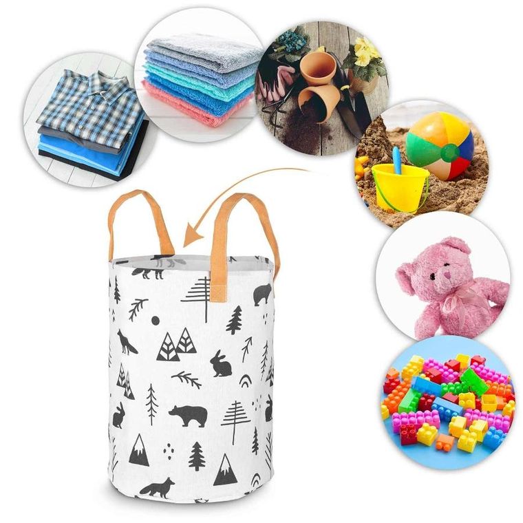 Nukido, kosz na zabawki, biały