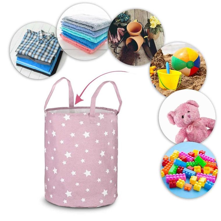 Nukido, kosz na zabawki, różowy