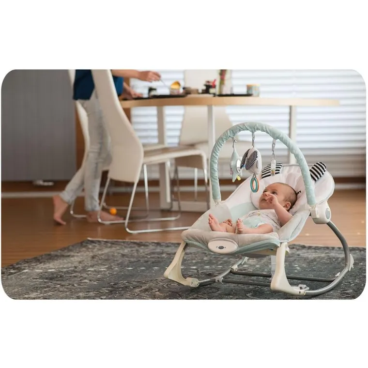 Nukido, leżaczek bujaczek z wibracją, miętowy