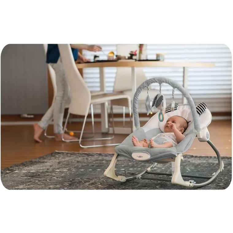 Nukido, leżaczek bujaczek z wibracją, różowy