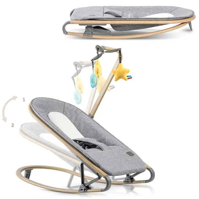 Nukido, leżaczek bujaczek z zabawkami NK-53, szary