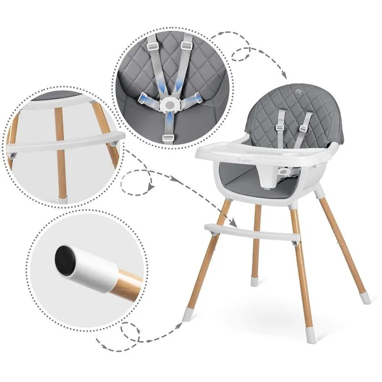 Nukido, Lilo, krzesełko do karmienia, szare