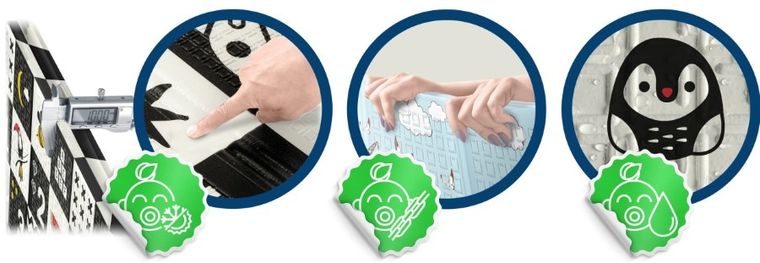 Nukido, mata piankowa, składana, ocean, liczby, 200-180-1 cm