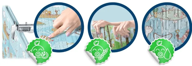 Nukido, mata piankowa, składana, ocean, ziemia, 200-180-1 cm