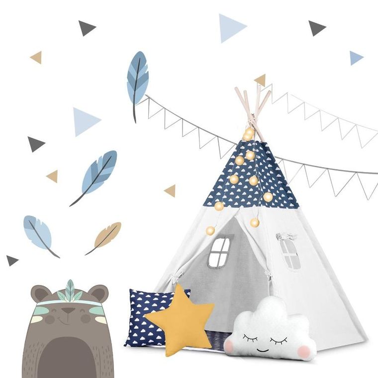 Nukido, namiot tipi dla dzieci ze światełkami, granatowy