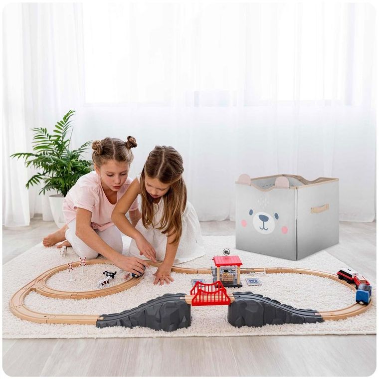 Nukido, pojemnik na zabawki i mata, szary