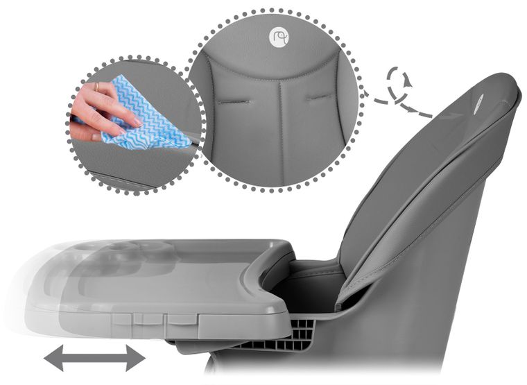 Nukido, Tilo, krzesełko do karmienia, szare