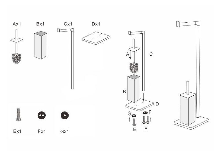 Nuxio, Balvo, stojak na papier z pojemnikiem na szczotkę