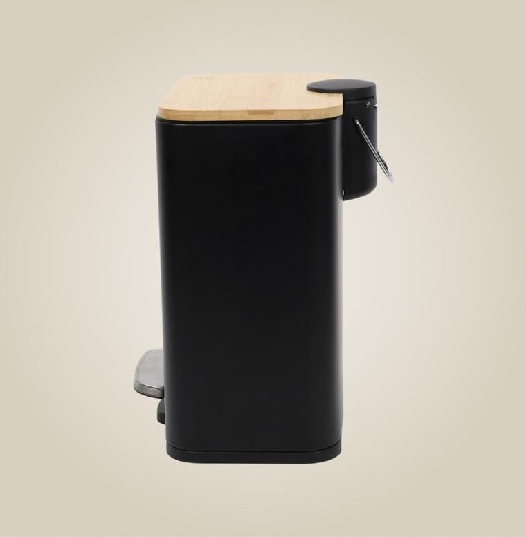 Nuxio, Zetru, wąski kosz łazienkowy z bambusem, 5l