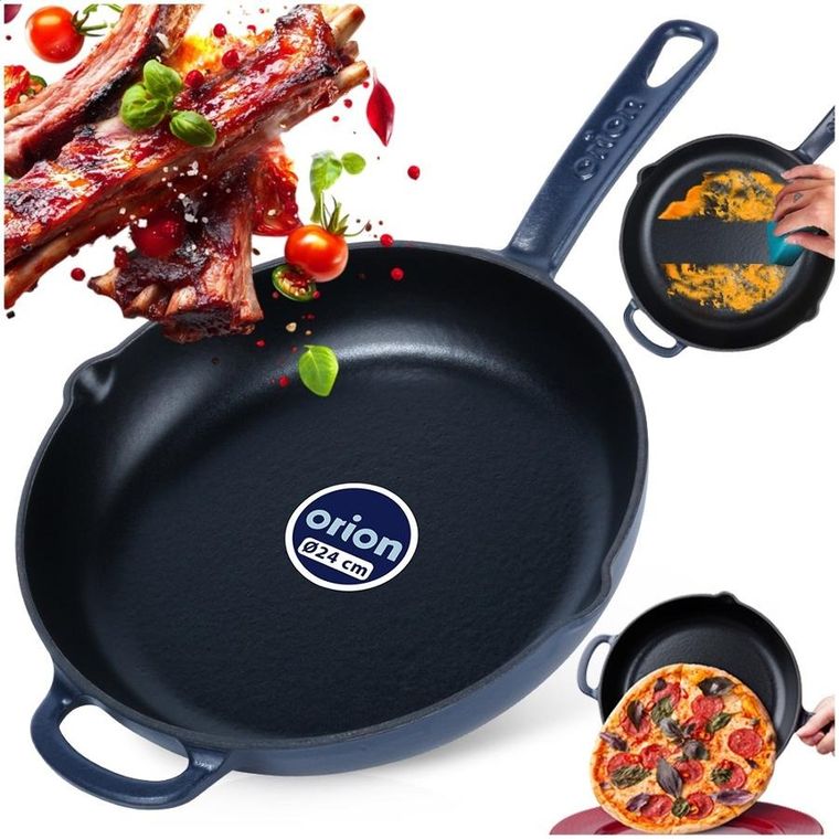 Orion, Litina, patelnia żeliwna emaliowana, 24 cm