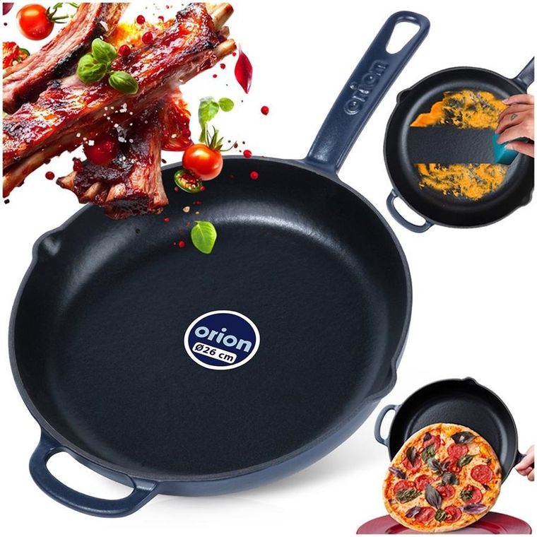 Orion, Litina, patelnia żeliwna emaliowana, 26 cm