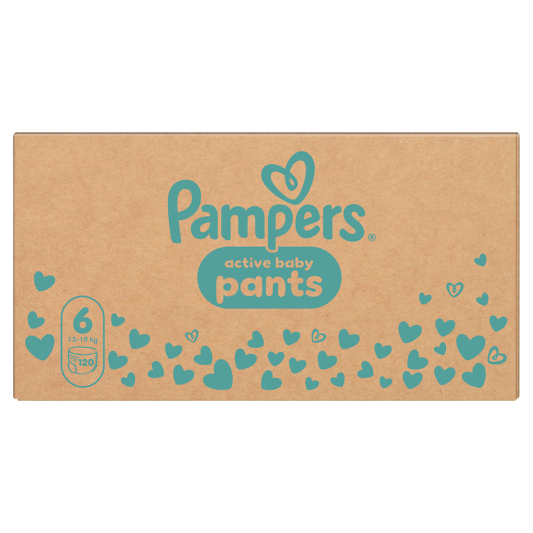 Pampers, Active Baby, pieluchomajtki, rozmiar 6, 13-19kg, 120 szt.