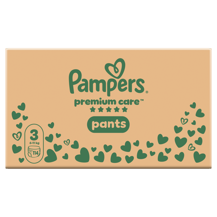 Pampers, Premium Care, pieluchomajtki, rozmiar 3, 6-11kg, 114 szt.