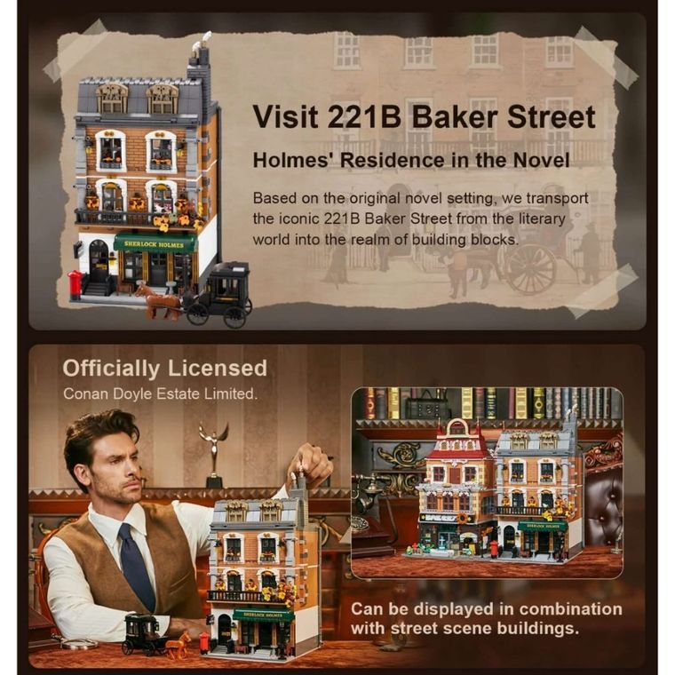 Pantasy, Sherlock Holmes, Baker Street 221B, klocki konstrukcyjne, 3047 elementów