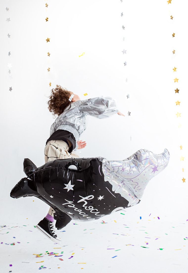 PartyDeco, balon foliowy Kociołek, 64,5-109,5 cm, mix, 1 szt.