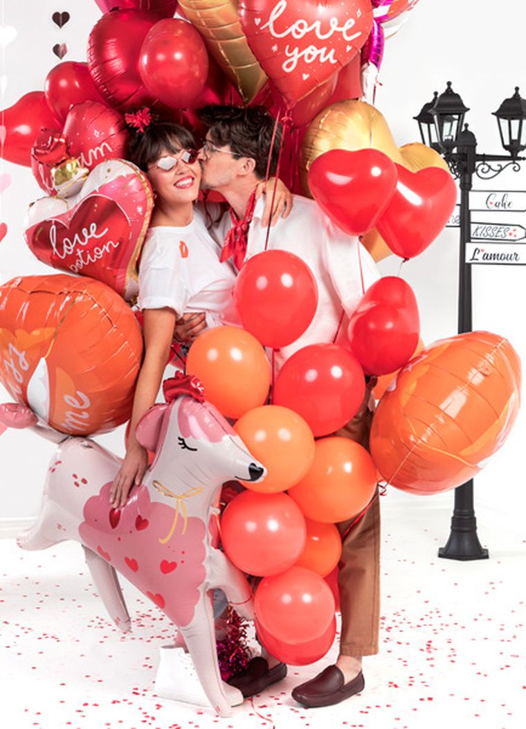 PartyDeco, balon foliowy Pudel, 119-108 cm, mix, 1 szt.