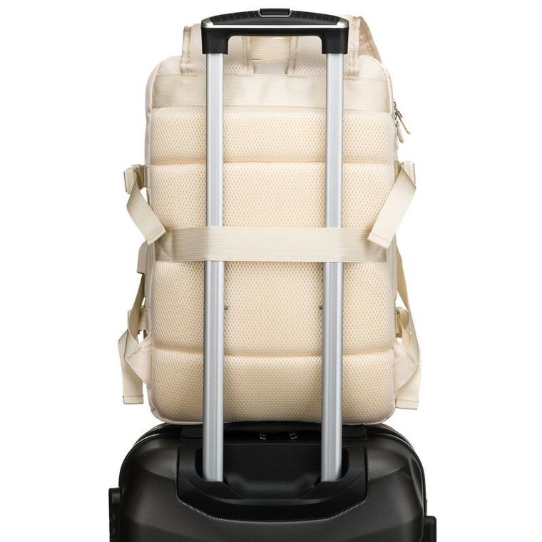 Peterson, plecak podróżny z siatkowaną przegrodą i paskami kompresyjnymi, ecru