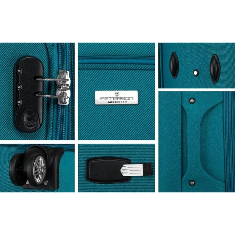 Peterson, walizka, duża, turkusowo-różowa, 78 cm