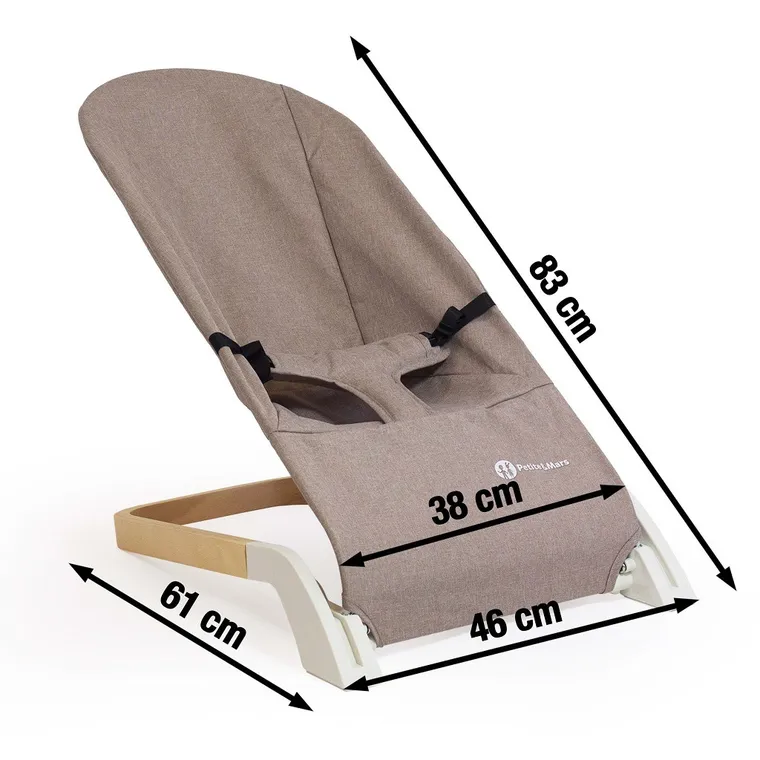 Petite&Mars, Calm, leżaczek, Grey