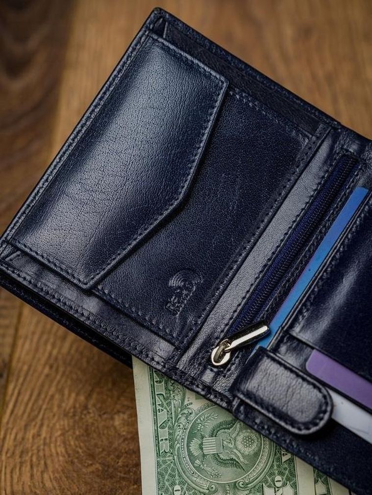 Pionowy portfel męski, dwukolorowy, skóra naturalna HQ, Rovicky