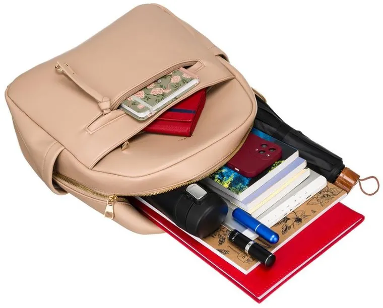 Plecak, beżowy, skóra ekologiczna, Rovicky