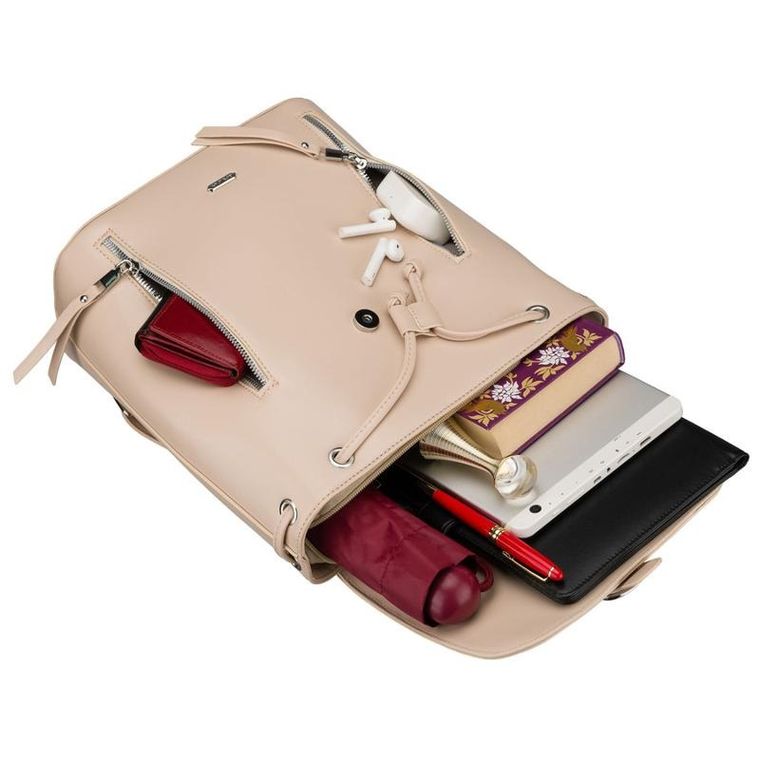 Plecak, beżowy, skóra ekologiczna, Rovicky