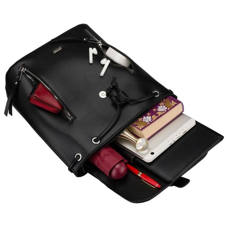 Plecak, czarny, skóra ekologiczna, Rovicky