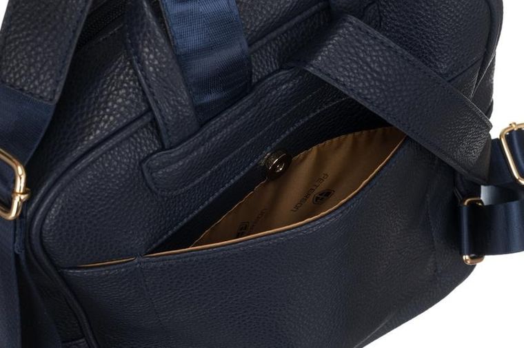 Plecak damski, granatowy, skóra ekologiczna, Peterson