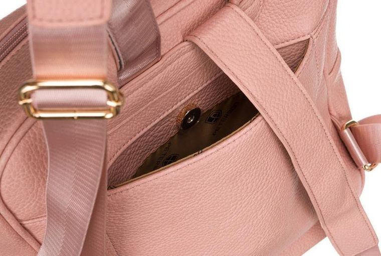 Plecak damski, różowy, skóra ekologiczna, Peterson