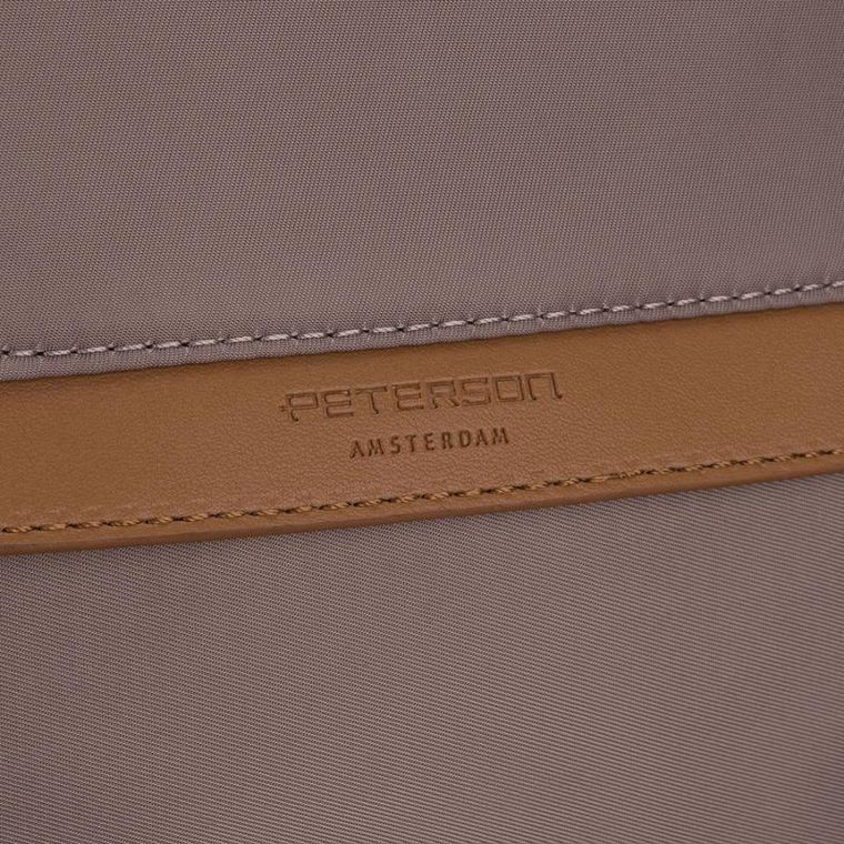 Plecak miejski, beżowy, skóra ekologiczna, Peterson