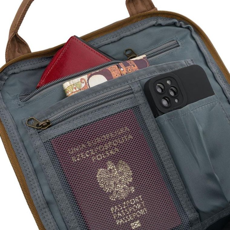 Plecak miejski, brązowy, Peterson