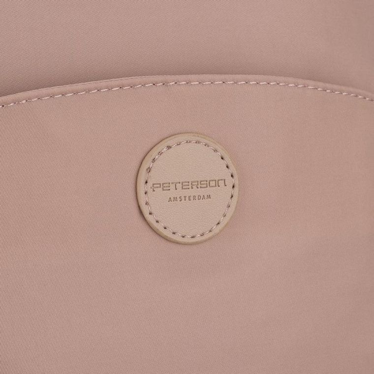Plecak miejski, różowy, skóra ekologiczna, Peterson