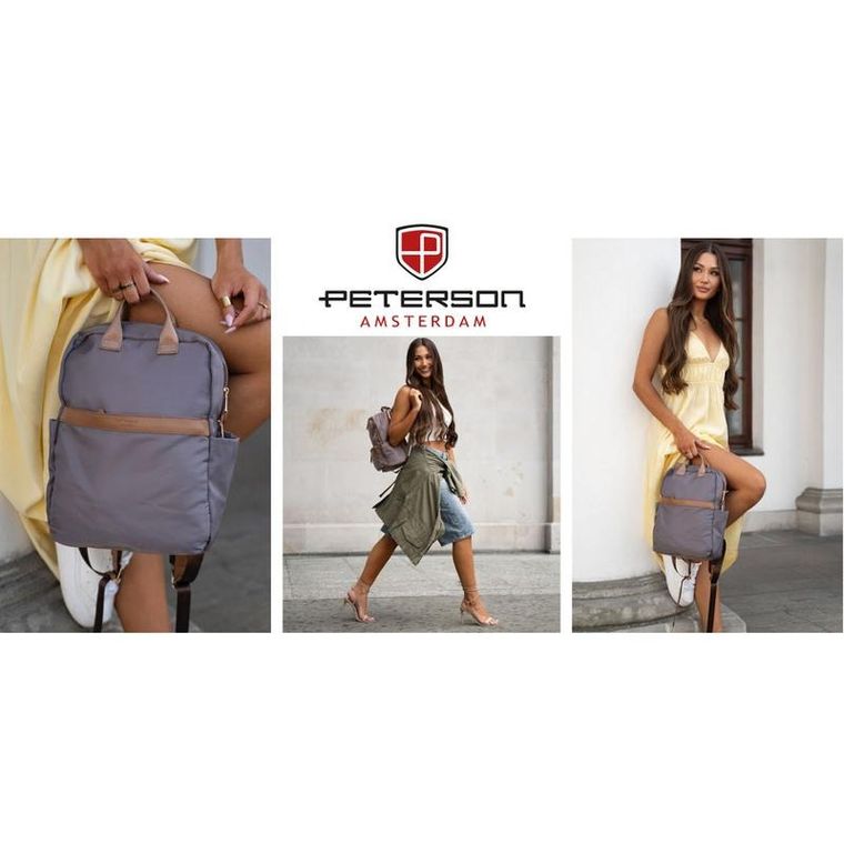 Plecak miejski, szary, Peterson