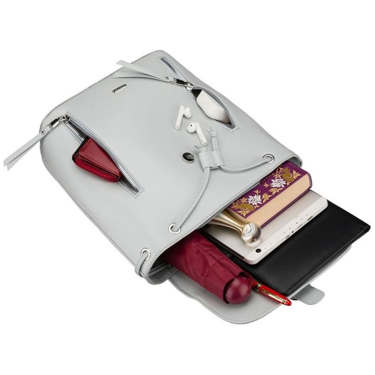 Plecak, szary, skóra ekologiczna, Rovicky