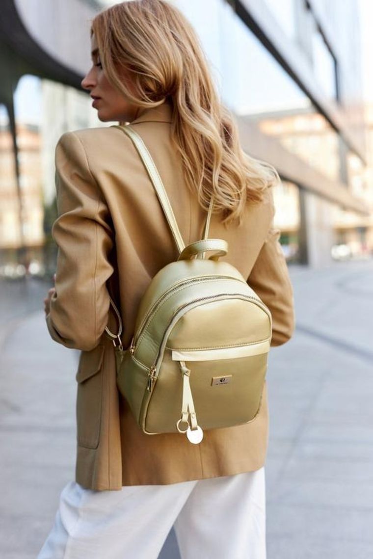 Plecak, złoty, skóra ekologiczna, Rovicky