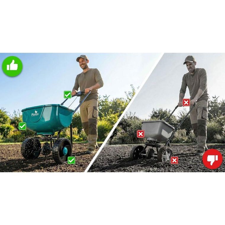 Plonos, siewnik do trawy, nasion, rozsiewacz, nawozu, ręczny, 27l, PL-981