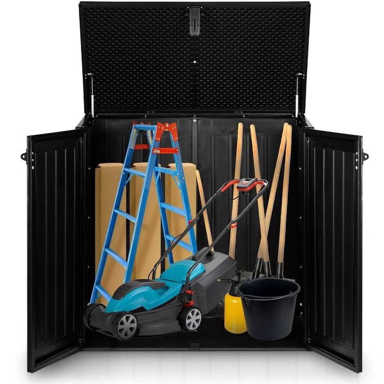 Plonos, skrzynia ogrodowa, czarna, 116-112,5-71 cm, 775l