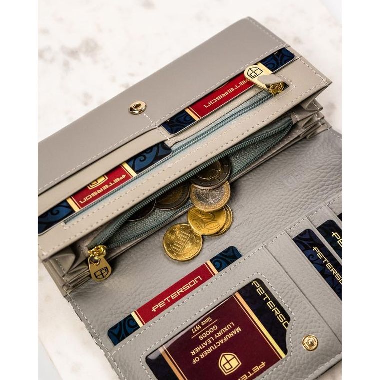 Portfel, biały, skórzany, Petereson