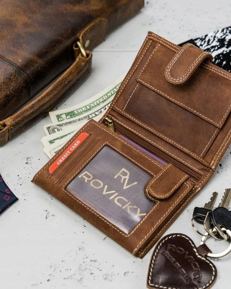 Portfel, brązowy, skórzany, Always Wild