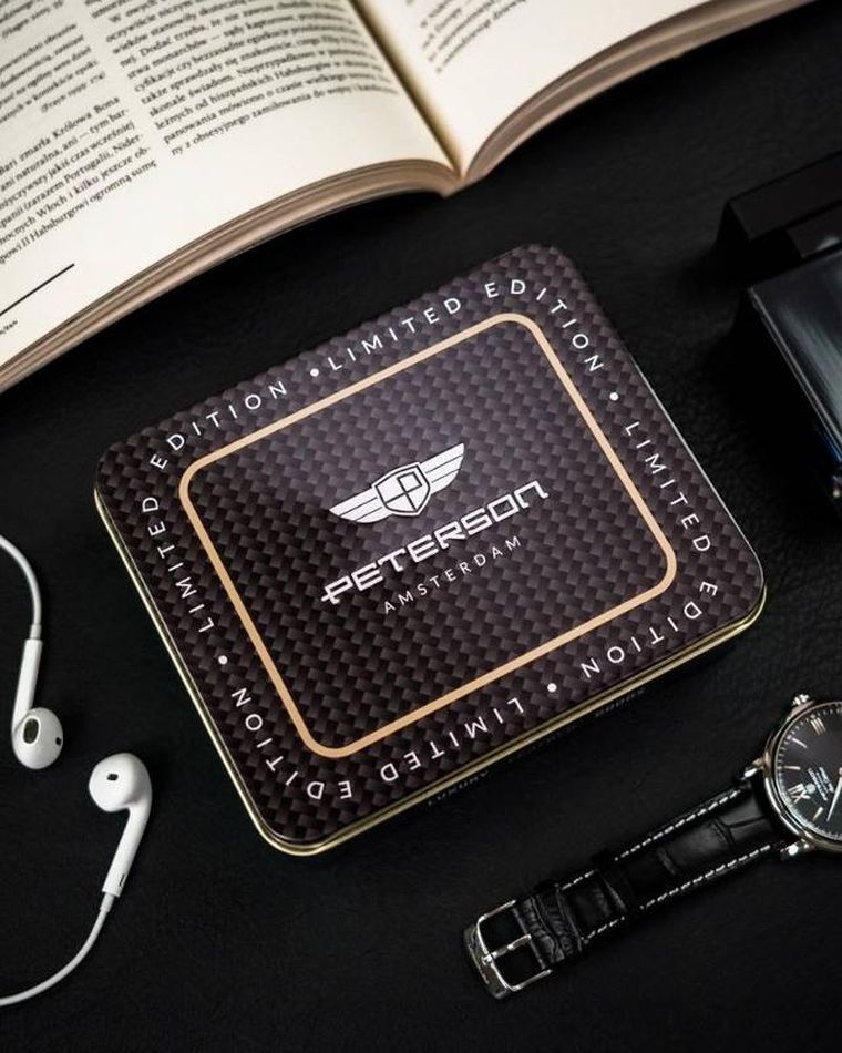 Portfel, brązowy, skórzany, Peterson