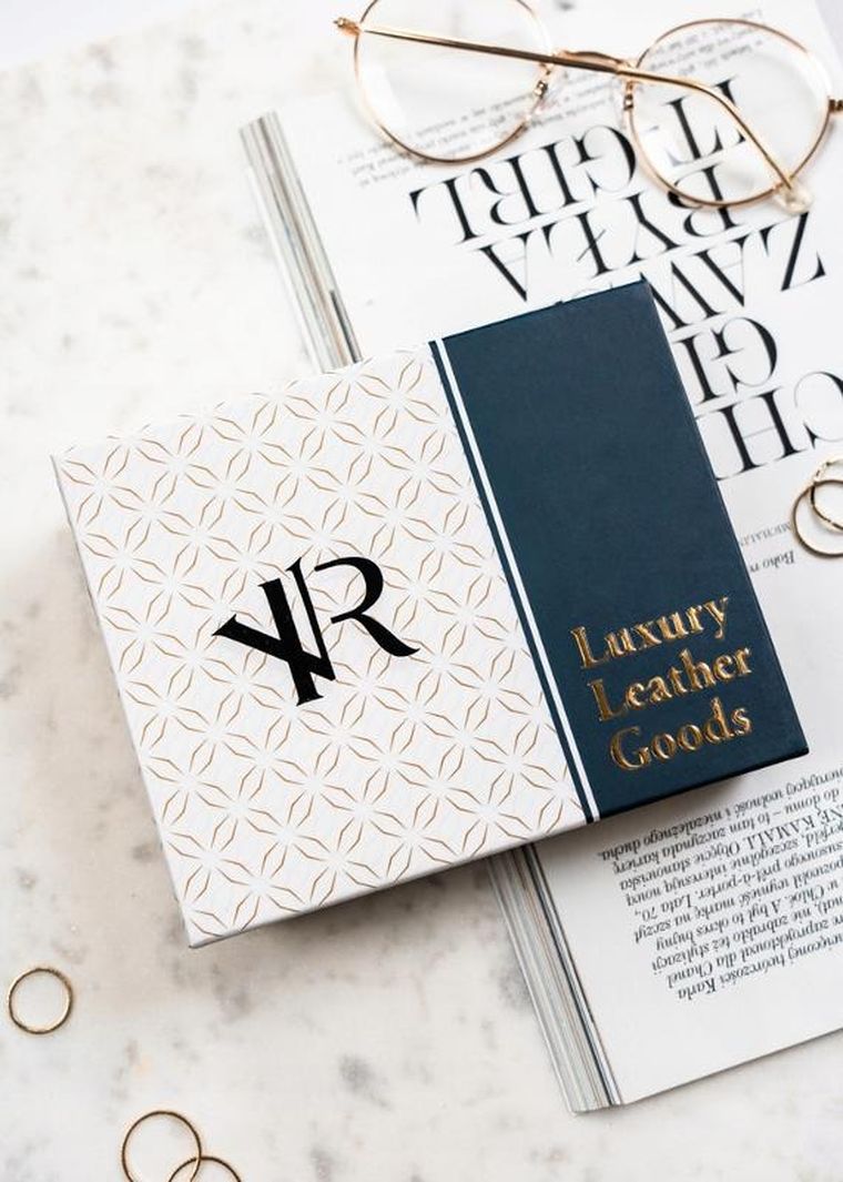 Portfel, czarno-złoty, skórzany, Rovicky