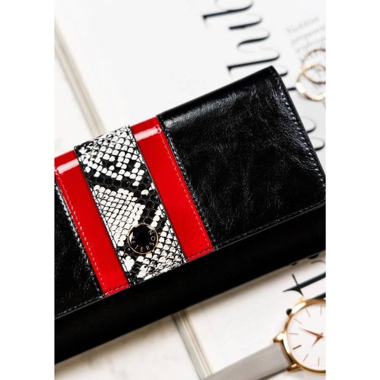 Portfel, czarny, skórzany, Peterson