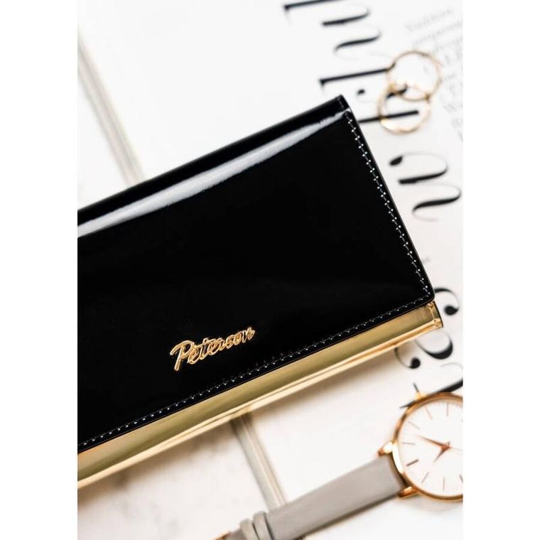 Portfel, czarny, skórzany, Peterson
